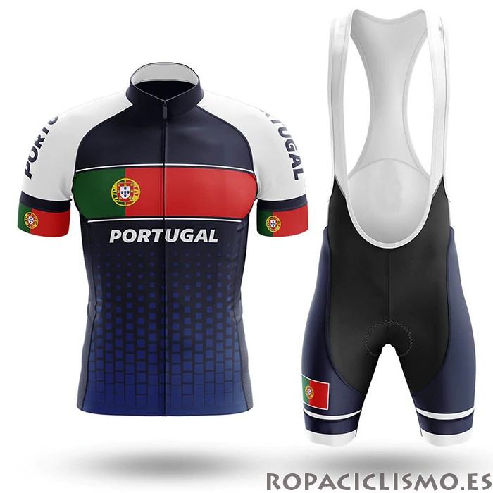 2020 Maillot Campeon Portugal Tirantes Mangas Cortas Azul Verde Rojo